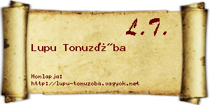 Lupu Tonuzóba névjegykártya